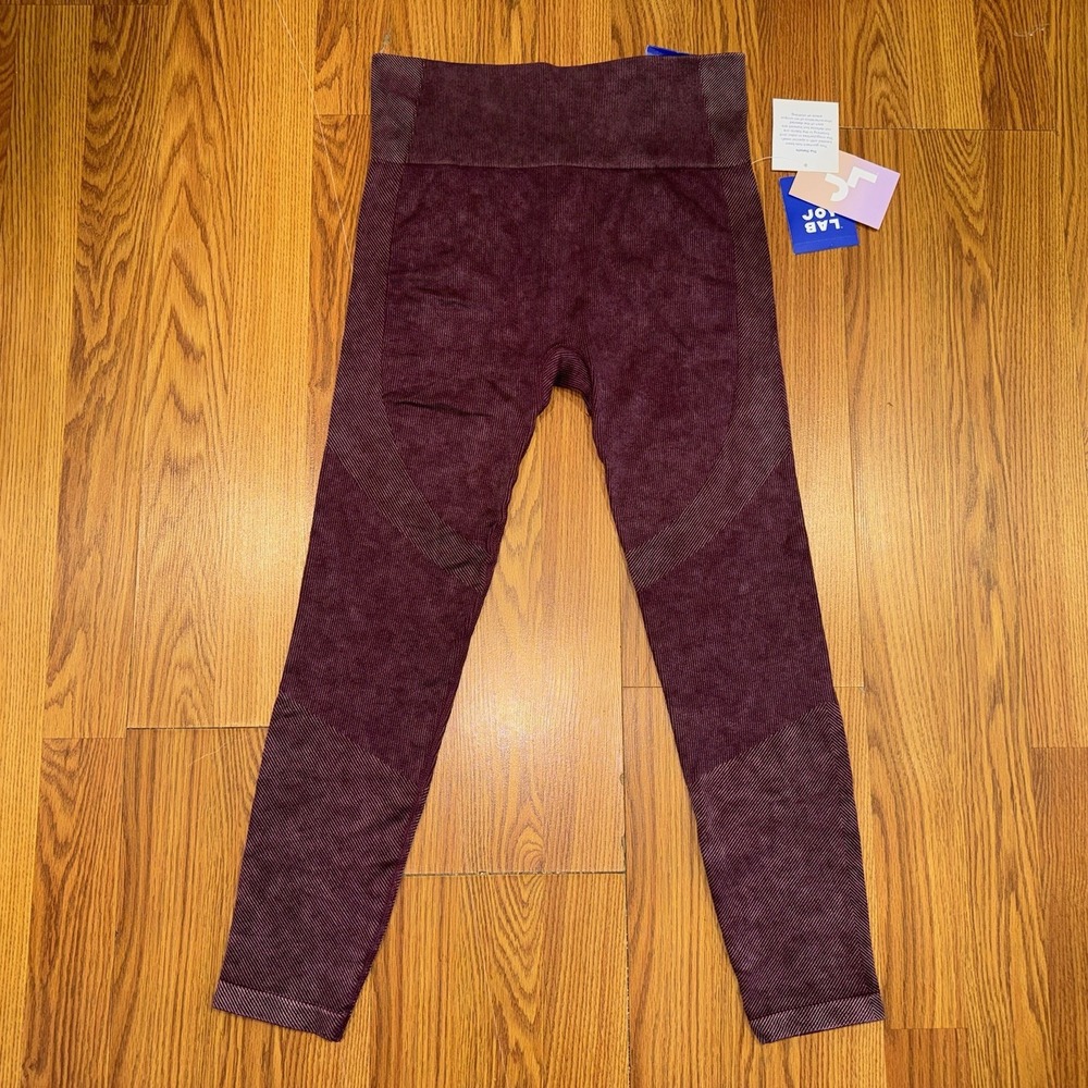 JoyLab Leggings Women Large Maroon NEW Seamless High-Waisted 7/8 Activewear